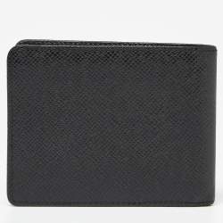Pre Owned Louis Vuitton Black Taiga Leather Bifold Wallet