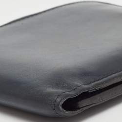 Pre Owned Louis Vuitton Navy Blue Leather Bifold Wallet