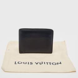 Pre Owned Louis Vuitton Navy Blue Leather Bifold Wallet
