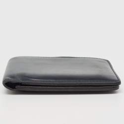 Pre Owned Louis Vuitton Navy Blue Leather Bifold Wallet