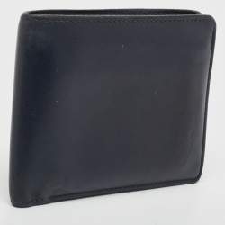 Pre Owned Louis Vuitton Navy Blue Leather Bifold Wallet
