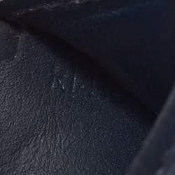 Pre Owned Louis Vuitton Navy Blue Leather Bifold Wallet