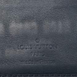 Pre Owned Louis Vuitton Navy Blue Leather Bifold Wallet