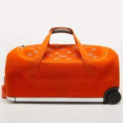 Louis Vuitton Orange Monogram Knit Horizon Soft Duffle 55 Rolling Luggage