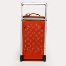 Louis Vuitton Orange Monogram Knit Horizon Soft Duffle 55 Rolling Luggage