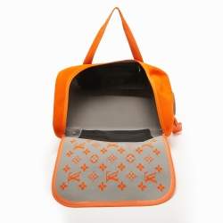 Louis Vuitton Orange Monogram Knit Horizon Soft Duffle 55 Rolling Luggage