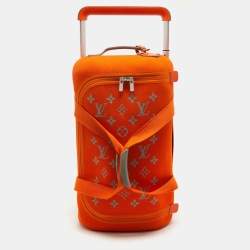 Louis Vuitton Orange Monogram Knit Horizon Soft Duffle 55 Rolling Luggage