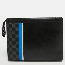 Louis Vuitton Black Epi Damier Graphite Pochette Voyage MM Pouch