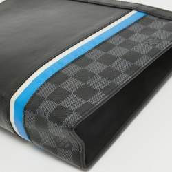 Louis Vuitton Black Epi Damier Graphite Pochette Voyage MM Pouch