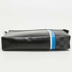 Louis Vuitton Black Epi Damier Graphite Pochette Voyage MM Pouch