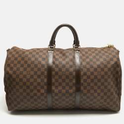 Louis Vuitton Damier Ebene Canvas Keepall Bandouliere 55 Bag