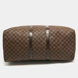 Louis Vuitton Damier Ebene Canvas Keepall Bandouliere 55 Bag