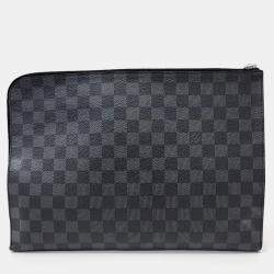 Louis Vuitton Graphite Canvas Pochette Jour Clutch Bag