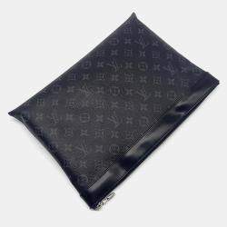Louis Vuitton Black Monogtam Eclipse Canvas Discovery Pochette Clutch Bag