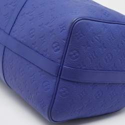 Louis Vuitton Racing Blue Monogram Empreinte Leather Keepall Bandoulière 50 