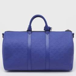 Louis Vuitton Racing Blue Monogram Empreinte Leather Keepall Bandoulière 50 