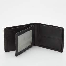 Pre Owned Louis Vuitton Black Taiga Leather Bifold Wallet