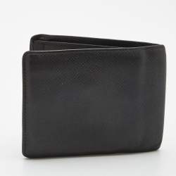 Pre Owned Louis Vuitton Black Taiga Leather Bifold Wallet