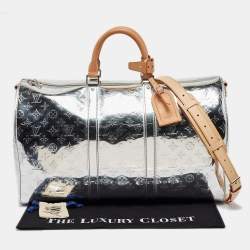 Louis Vuitton Silver Monogram Miroir Keepall Bandouliere 50 Bag
