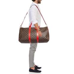 Pre Owned Louis Vuitton Cerise Monogram Canvas Keepall Bandouliere 50 Bag
