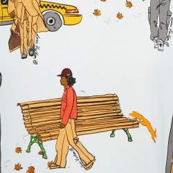 مملوكة مسبقًا Louis Vuitton White Printed Cotton Knit T-Shirt M