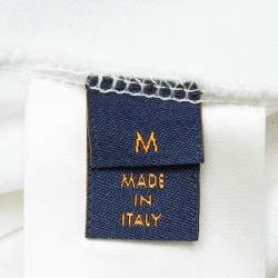 مملوكة مسبقًا Louis Vuitton White Printed Cotton Knit T-Shirt M