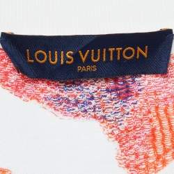 Louis Vuitton White Logo Watercolor Cotton Knit T-Shirt XXL