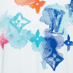 Louis Vuitton White Logo Watercolor Cotton Knit T-Shirt XXL
