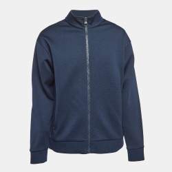 Louis Vuitton Navy Blue Monogram Jacquard Zip-Up Front Jacket XXL