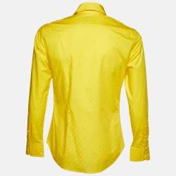 Louis Vuitton Yellow Monogram Jacquard Cotton Button-Up Shirt S