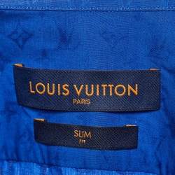 Louis Vuitton Blue Monogram Jacquard Cotton Button-Up Shirt S
