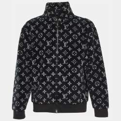 Louis Vuitton Black Monogram Fleece Zip-Up Teddy Jacket L