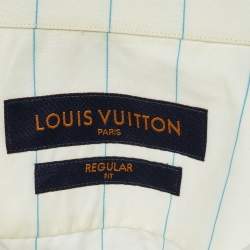 Louis Vuitton Cream Monogram Spray Print Cotton Regular Fit Shirt L