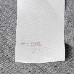 Pre Owned Louis Vuitton Grey Printed Jersey Crew Neck T-Shirt XS