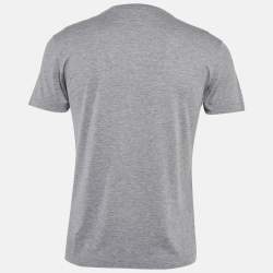 Pre Owned Louis Vuitton Grey Printed Jersey Crew Neck T-Shirt XS