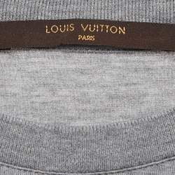 Pre Owned Louis Vuitton Grey Printed Jersey Crew Neck T-Shirt XS