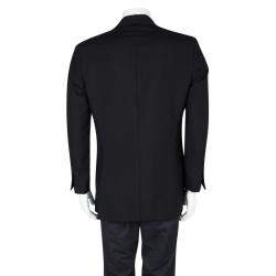 Pre Owned Louis Vuitton Black Wool Contrast Lapel Detail Blazer XL 