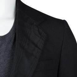 Pre Owned Louis Vuitton Black Wool Contrast Lapel Detail Blazer XL 
