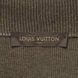 Louis Vuitton Green Rib Knit Wool Blend Shawl Collar Cardigan L