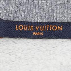 Louis Vuitton Light Blue Cotton Knit LV Embroidered Crew Neck Sweatshirt M