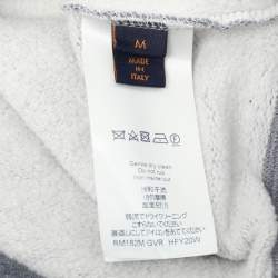 Louis Vuitton Light Blue Cotton Knit LV Embroidered Crew Neck Sweatshirt M