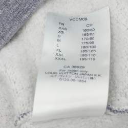Louis Vuitton Light Blue Cotton Knit LV Embroidered Crew Neck Sweatshirt M