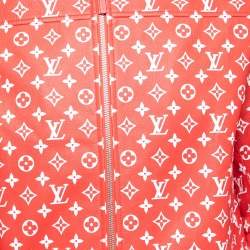 Louis Vuitton X Supreme Red Monogram Leather Bomber Jacket M