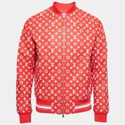 Louis Vuitton X Supreme Red Monogram Leather Bomber Jacket M