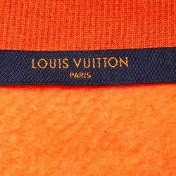 Pre Owned Louis Vuitton Orange Monogram Knit Crew Neck Sweatshirt M