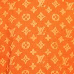 Pre Owned Louis Vuitton Orange Monogram Knit Crew Neck Sweatshirt M