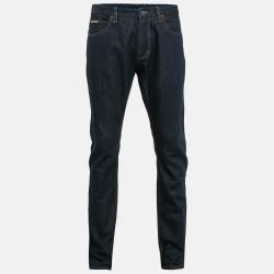 Louis Vuitton Navy Blue Denim Skinny Jeans XL Waist 36"