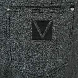 مملوكة مسبقًا Louis Vuitton Grey Patterned Cotton Straight Leg Trousers XXL