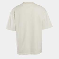 Pre Owned Louis Vuitton X  Nigo Off White Embroidered Jersey Crochet Neck T-Shirt XL