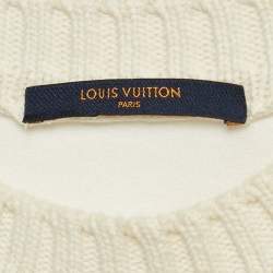 Pre Owned Louis Vuitton X  Nigo Off White Embroidered Jersey Crochet Neck T-Shirt XL